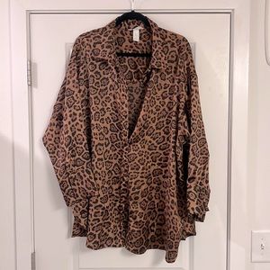 H&M Leopard Print Silk Blouse